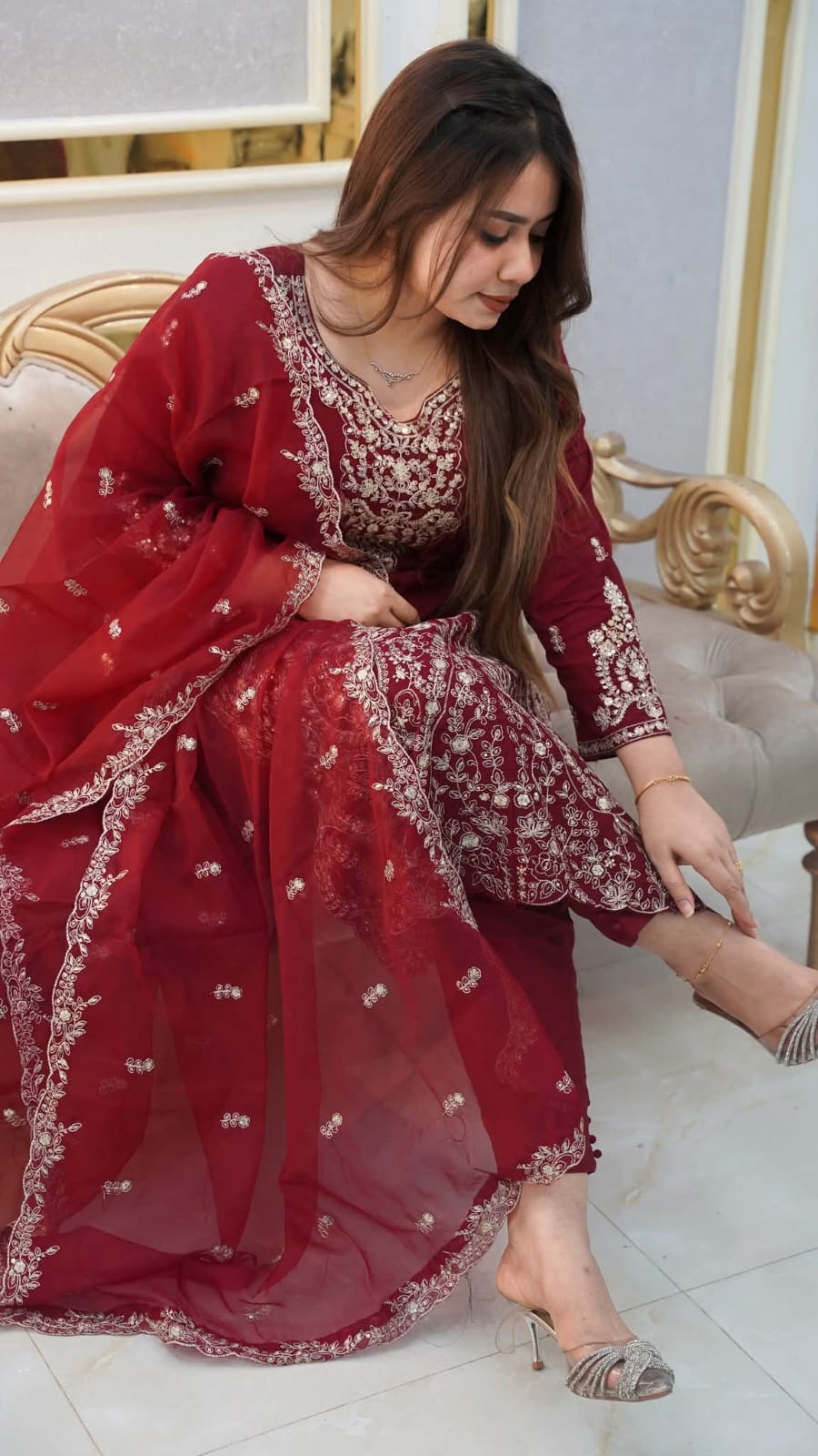 ইন্ডিয়ান ওয়েটলেস জর্জেট থ্রি পিস